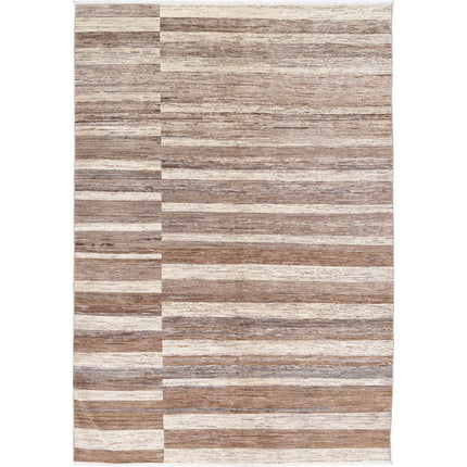Modcar 6' 5" X 9' 7" Hand-Knotted Wool Rug 6' 5" X 9' 7" (196 X 292) / Brown / Brown