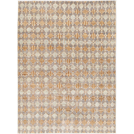 Modcar 4' 9" X 6' 6" Hand-Knotted Wool Rug 4' 9" X 6' 6" (145 X 198) / Brown / Blue