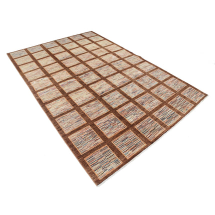 Modcar 6' 0" X 8' 11" Hand-Knotted Wool Rug 6' 0" X 8' 11" (183 X 272) / Multi / Brown