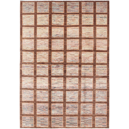 Modcar 6' 0" X 8' 11" Hand-Knotted Wool Rug 6' 0" X 8' 11" (183 X 272) / Multi / Brown