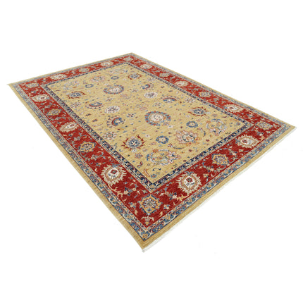 Ziegler 6' 9" X 9' 7" Hand-Knotted Wool Rug 6' 9" X 9' 7" (206 X 292) / Gold / Red