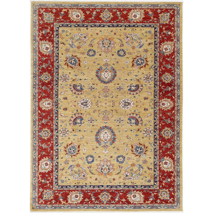 Ziegler 6' 9" X 9' 7" Hand-Knotted Wool Rug 6' 9" X 9' 7" (206 X 292) / Gold / Red