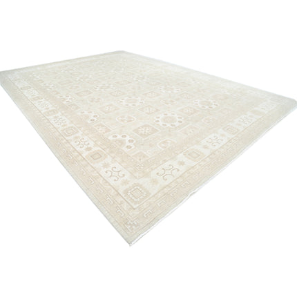 Khotan 12' 8" X 17' 11" Hand-Knotted Wool Rug 12' 8" X 17' 11" (386 X 546) / Grey / Ivory