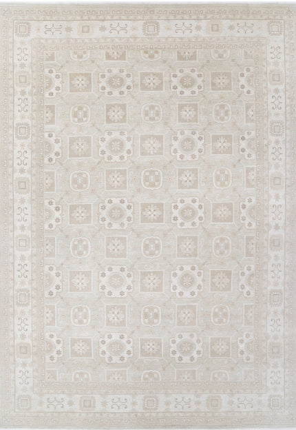 Khotan 12' 8" X 17' 11" Hand-Knotted Wool Rug 12' 8" X 17' 11" (386 X 546) / Grey / Ivory