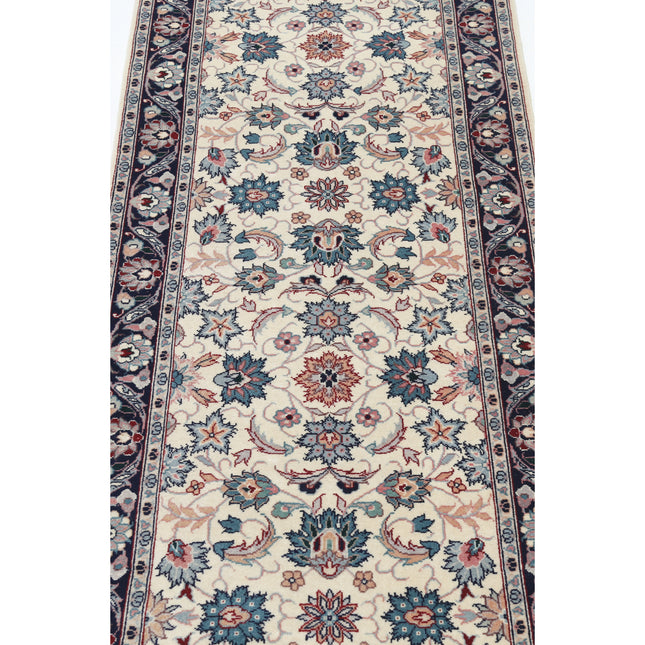 Heritage 2' 6" X 13' 11" Hand-Knotted Wool Rug 2' 6" X 13' 11" (76 X 424) / Ivory / Blue