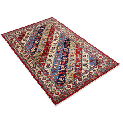 Kazak 3' 1" X 4' 10" Wool Hand Knotted Rug