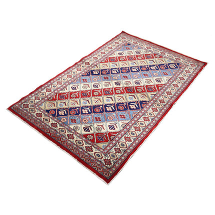 Kazak 3' 1" X 4' 10" Wool Hand Knotted Rug