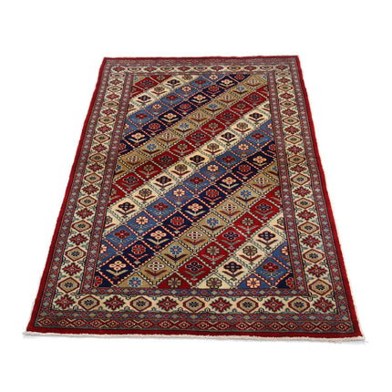 Kazak 3' 1" X 4' 10" Wool Hand Knotted Rug