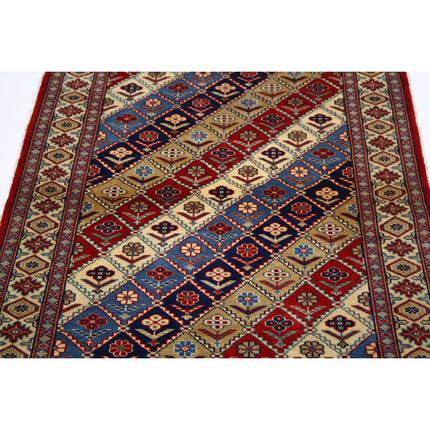 Kazak 3' 1" X 4' 10" Wool Hand Knotted Rug