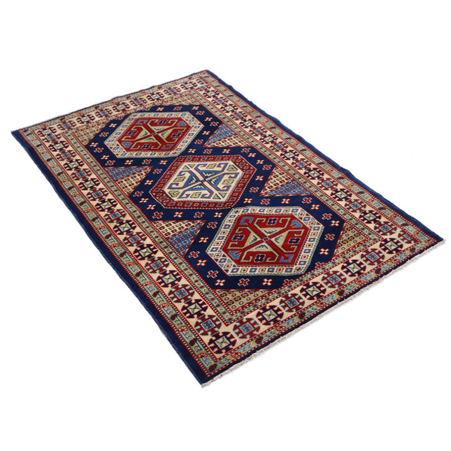 Kazak 3' 2" X 4' 8" Wool Hand Knotted Rug