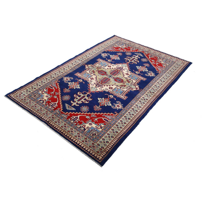 Kazak 4' 1" X 6' 1" Wool Hand Knotted Rug