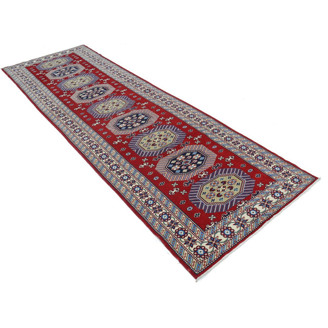 Kazak 3' 2" X 10' 0" Wool Hand Knotted Rug