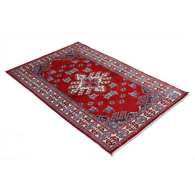 Kazak 3' 2" X 4' 11" Wool Hand Knotted Rug