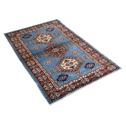 Kazak 3' 2" X 4' 9" Wool Hand Knotted Rug