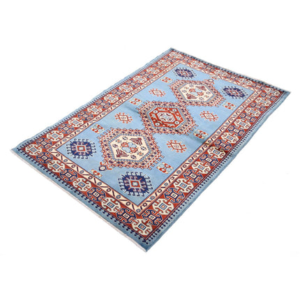 Kazak 3' 2" X 4' 9" Wool Hand Knotted Rug