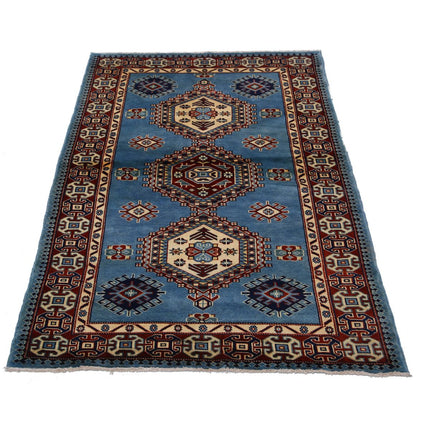 Kazak 3' 2" X 4' 9" Wool Hand Knotted Rug