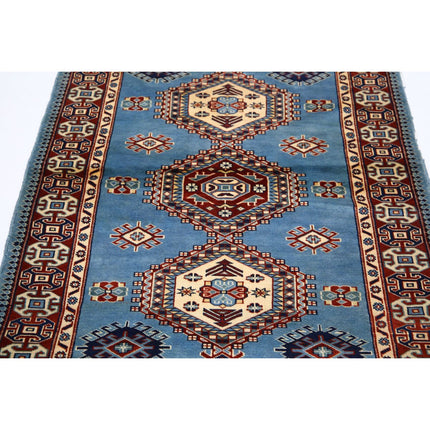 Kazak 3' 2" X 4' 9" Wool Hand Knotted Rug