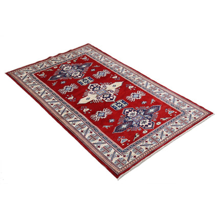 Kazak 3' 2" X 5' 1" Wool Hand Knotted Rug