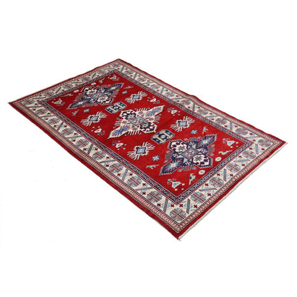 Kazak 3' 2" X 4' 11" Wool Hand Knotted Rug