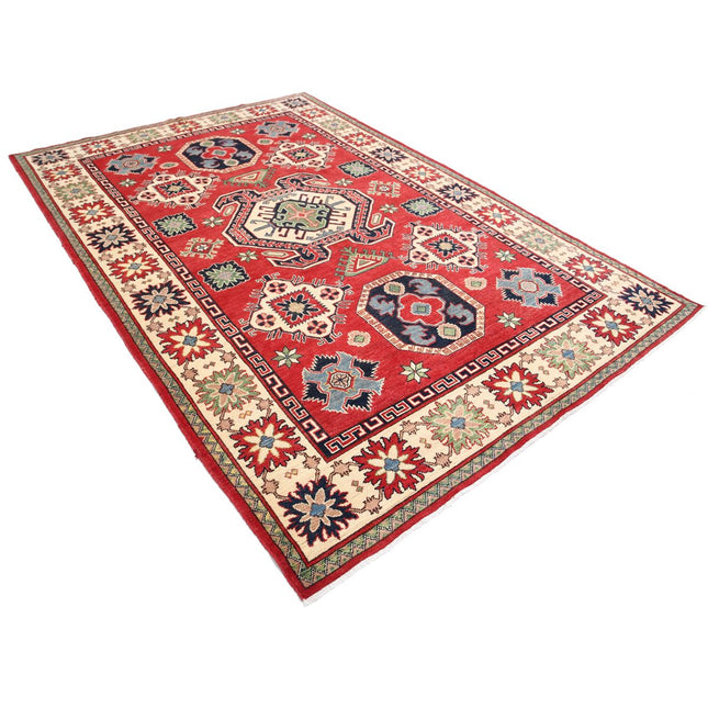 Kazak 6' 6" X 9' 6" Wool Hand Knotted Rug