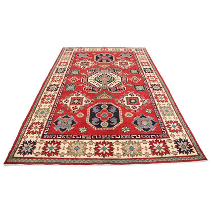 Kazak 6' 6" X 9' 6" Wool Hand Knotted Rug