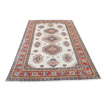 Kazak 5' 4" X 7' 7" Wool Hand Knotted Rug