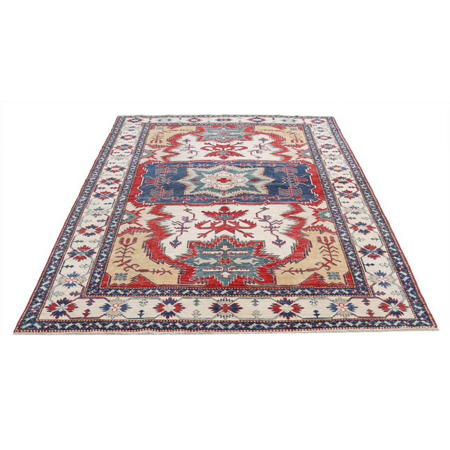 Kazak 5' 8" X 7' 7" Wool Hand Knotted Rug