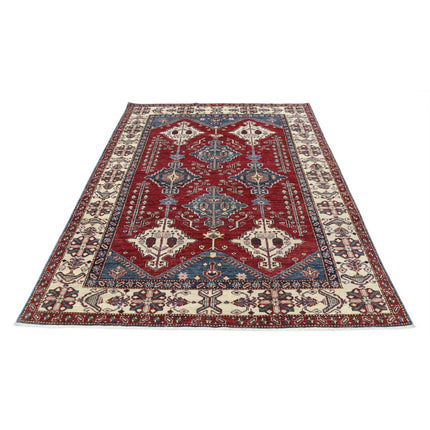 Kazak 5' 9" X 7' 9" Wool Hand Knotted Rug