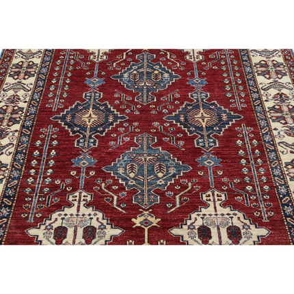 Kazak 5' 9" X 7' 9" Wool Hand Knotted Rug