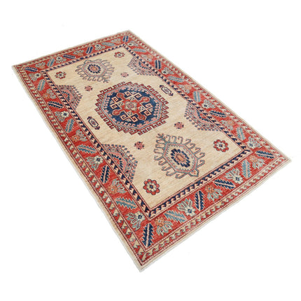 Kazak 4' 0" X 6' 7" Wool Hand Knotted Rug