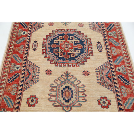 Kazak 4' 0" X 6' 7" Wool Hand Knotted Rug