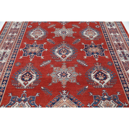 Kazak 8' 0" X 9' 11" Wool Hand Knotted Rug