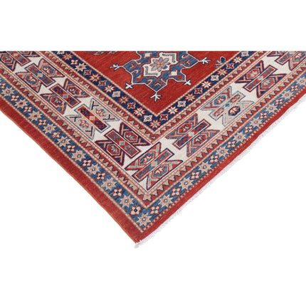 Kazak 8' 0" X 9' 11" Wool Hand Knotted Rug