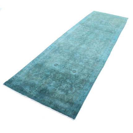 Overdye 3' 6" X 11' 4" Wool Hand Knotted Rug