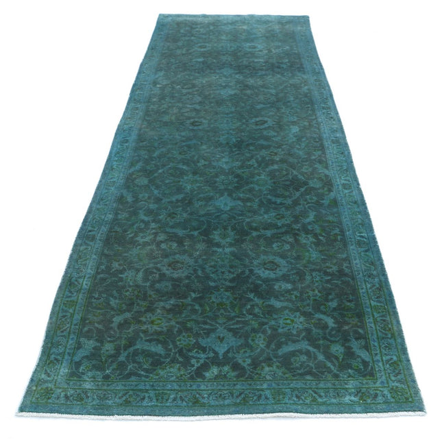 Overdye 3' 6" X 11' 4" Wool Hand Knotted Rug