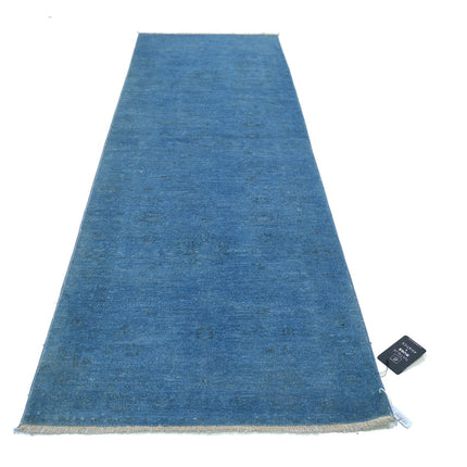 Overdye 3' 1" X 10' 0" Wool Hand Knotted Rug