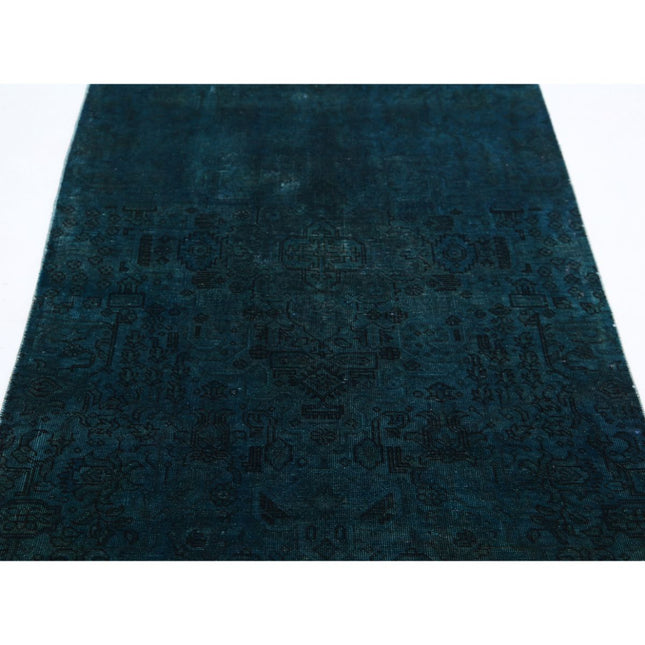 Overdye 3' 4" X 7' 1" Wool Hand Knotted Rug