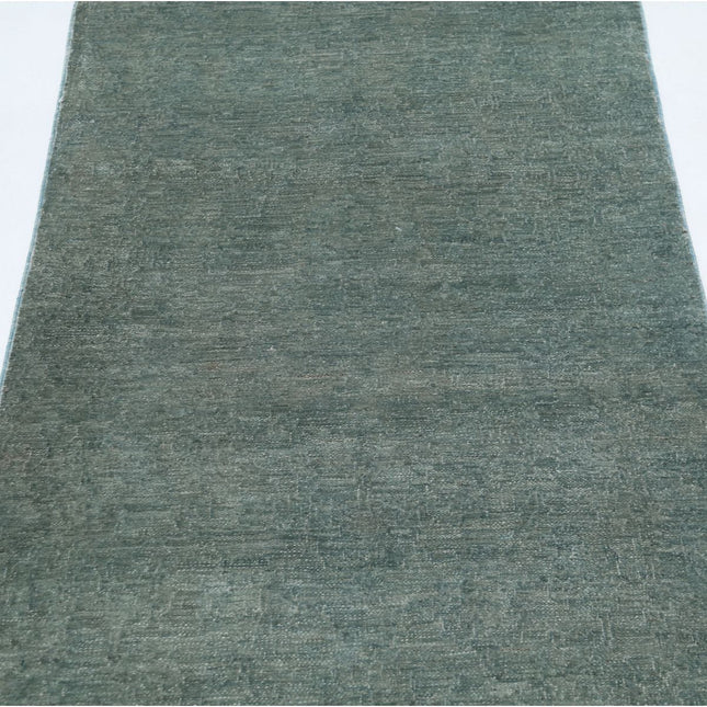 Fine Overdye 2' 9" X 9' 7" Wool Hand Knotted Rug