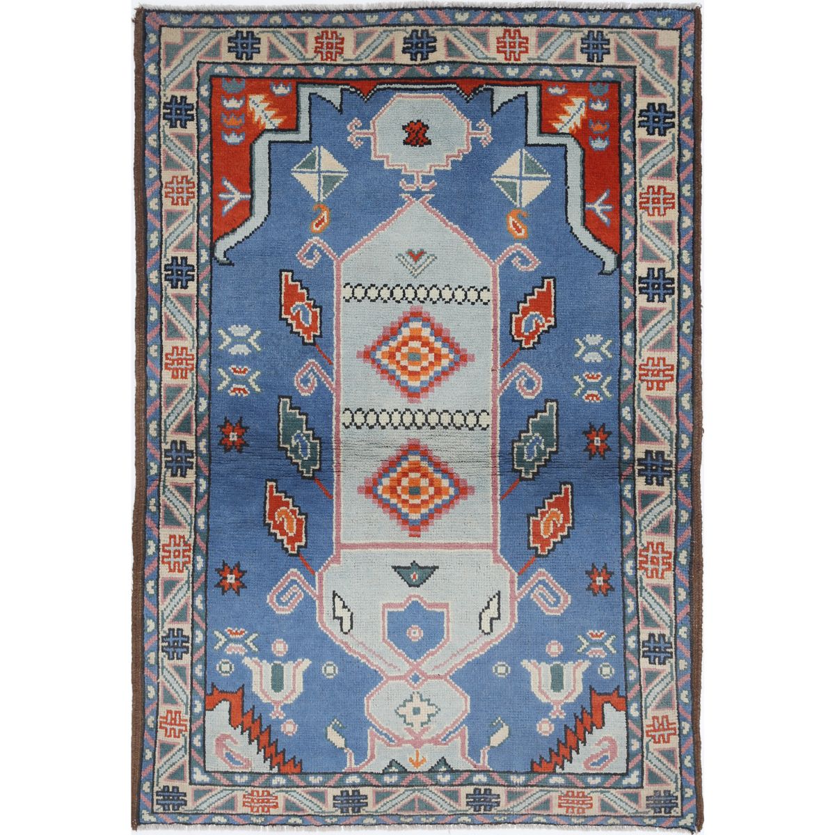 Revival 4' 0" X 5' 7" Wool Hand Knotted Rug