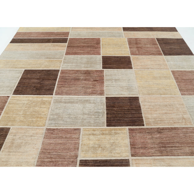 Modcar 9' 0" X 11' 6" Hand-Knotted Wool Rug 9' 0" X 11' 6" (274 X 351) / Brown / Brown