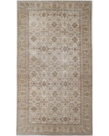 Vintage 11' 9" X 22' 8" Hand-Knotted Wool Rug 11' 9" X 22' 8" (358 X 691) / Ivory / Brown