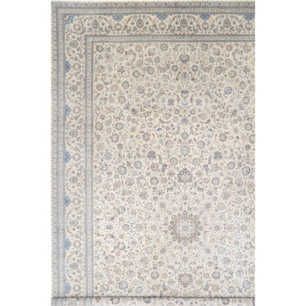 Nain 19' 5" X 32' 2" Hand-Knotted Wool Rug 19' 5" X 32' 2" (592 X 980) / Ivory / Ivory