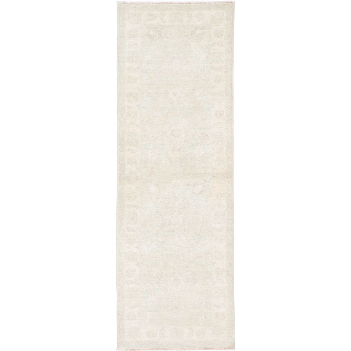 Serenity Collection Hand Knotted Blue 2'6" X 8'1" Runner Farhan Design Wool Rug