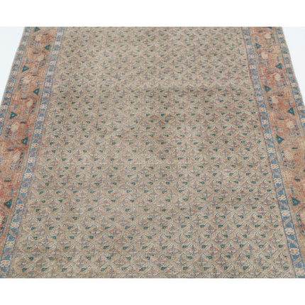 Vintage 3'5" X 10'0" Wool Hand-Knotted Rug