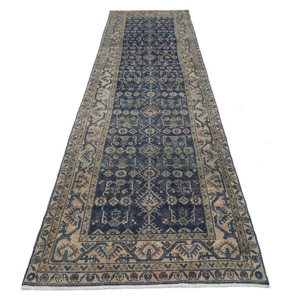 Vintage 3'5" X 13'7" Wool Hand-Knotted Rug