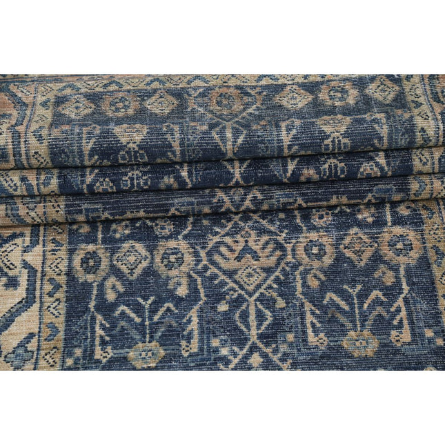 Vintage 3'5" X 13'7" Wool Hand-Knotted Rug