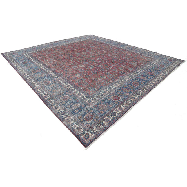 Vintage 12'9" X 13'8" Wool Hand-Knotted Rug