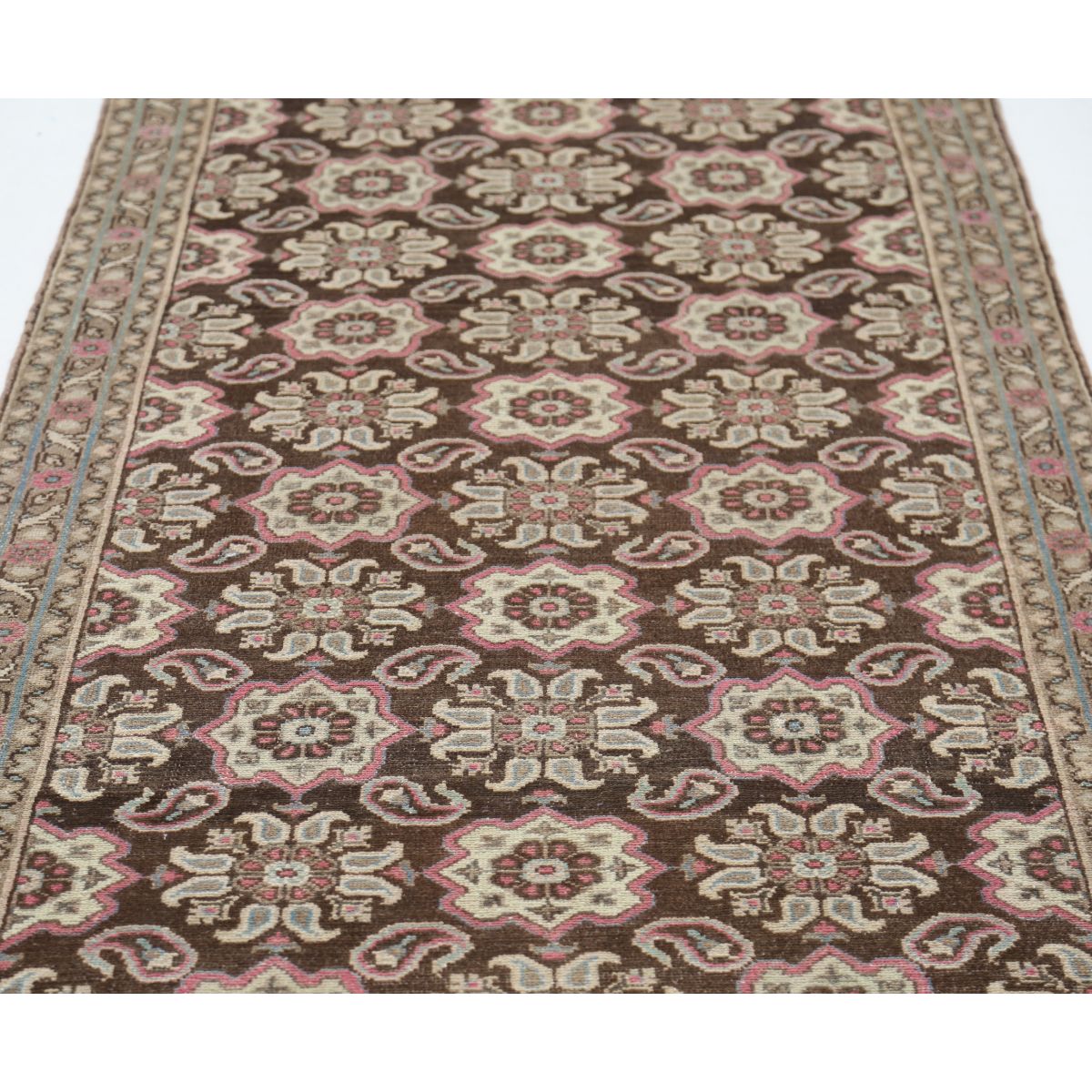 Vintage 3'7" X 13'5" Wool Hand-Knotted Rug