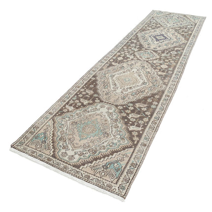 Vintage 3'3" X 10'8" Wool Hand-Knotted Rug