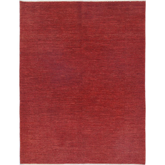 Ziegler Collection Hand Knotted Red 5'9" X 7'6" Rectangle Farhan Design Wool Rug